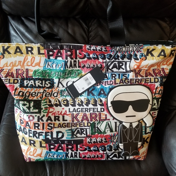 Karl Lagerfeld Paris Amour Large Nylon Tote Bag - Picture 7 of 16